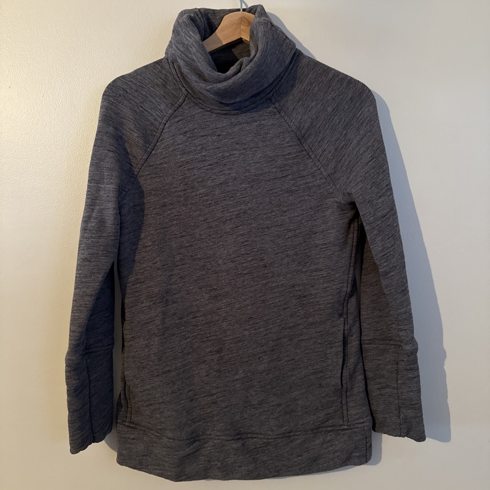 LULULEMON Sweatshirt Womens To‎ You Tunic Gray Turtleneck Pockets Sz 4